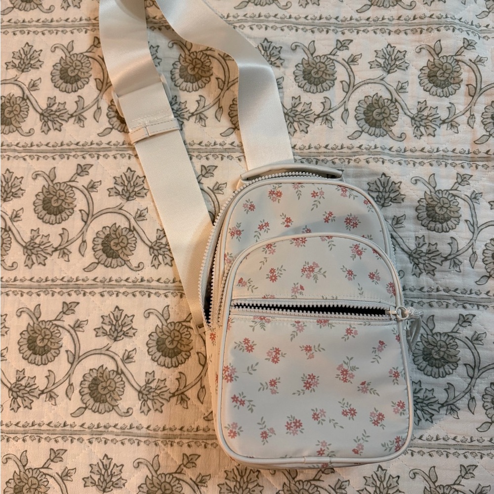 Floral and white Crossbody Bag